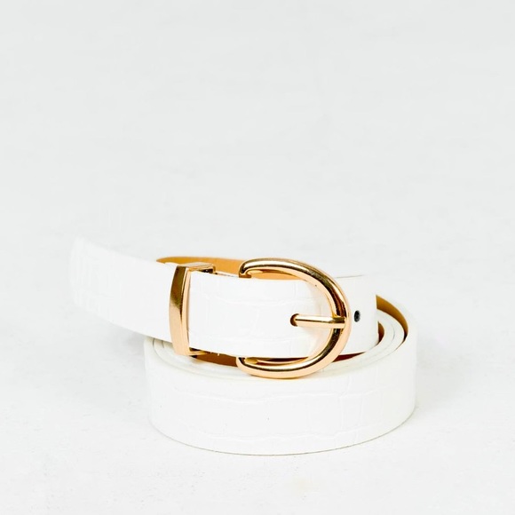 Princess Polly white and gold croc belt - Picture 2 of 4